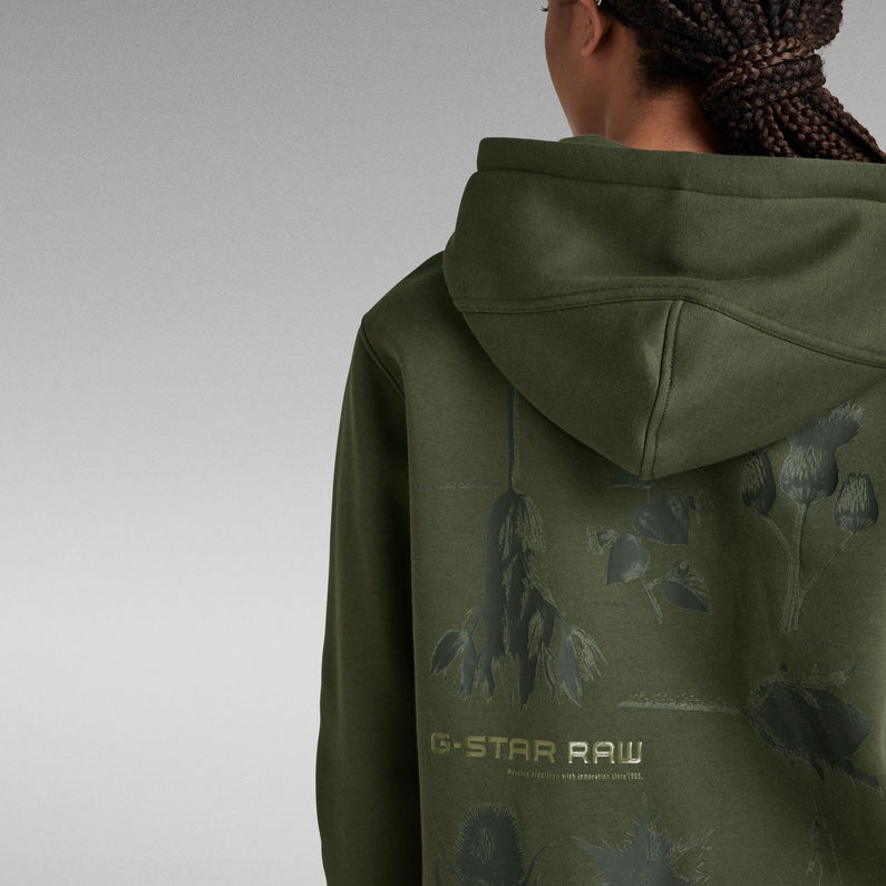 G-STAR Outlet Thistle Graphic Hoodie Sweat Dress Grey