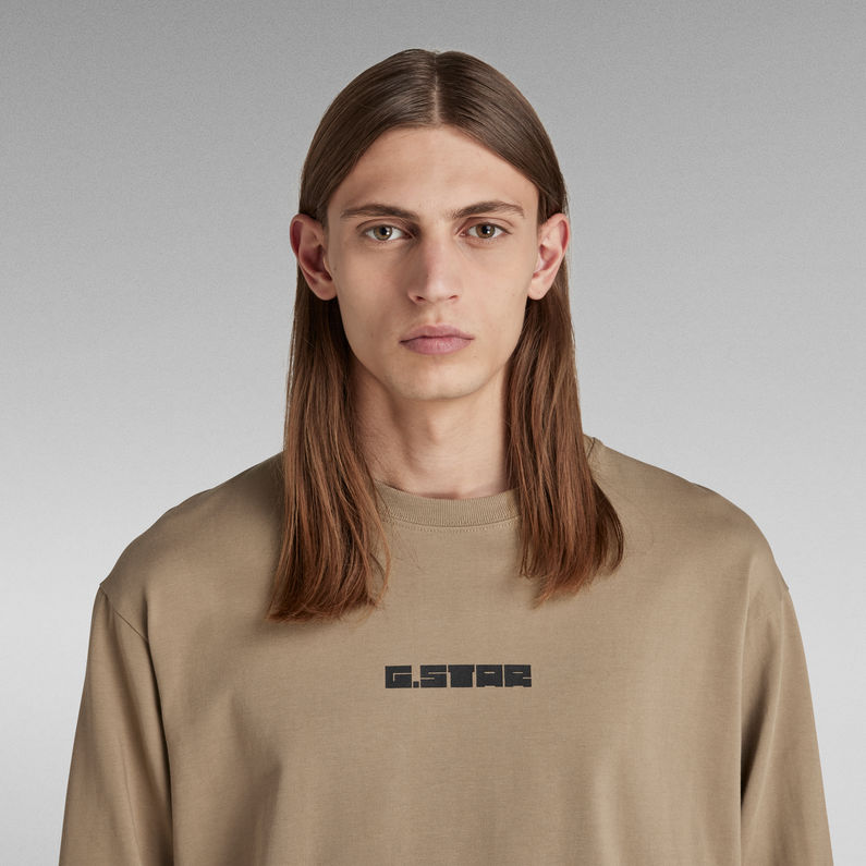 G-STAR Outlet RAW Back Graphic Boxy T-Shirt Beige