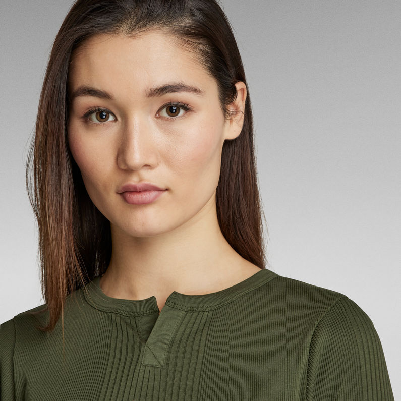 G-STAR Outlet Granddad Short Sleeve T-Shirt Green