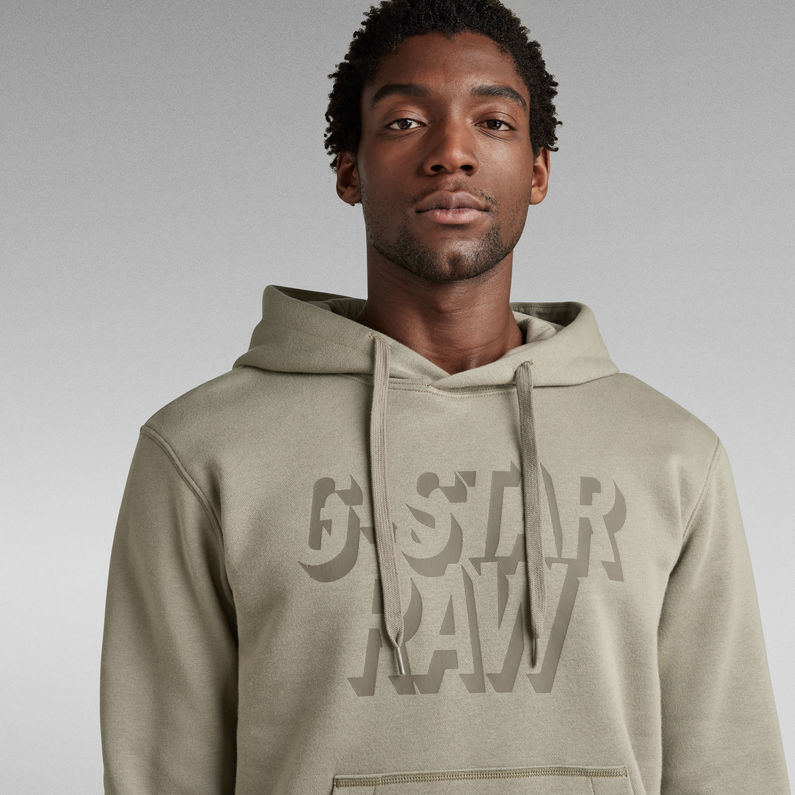 G-STAR Outlet Retro Shadow Graphic Hooded Sweater Green
