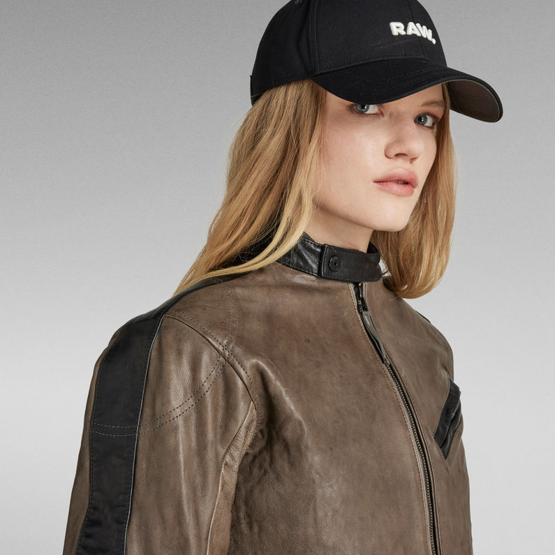 G-STAR Outlet Moto Leather Jacket Brown