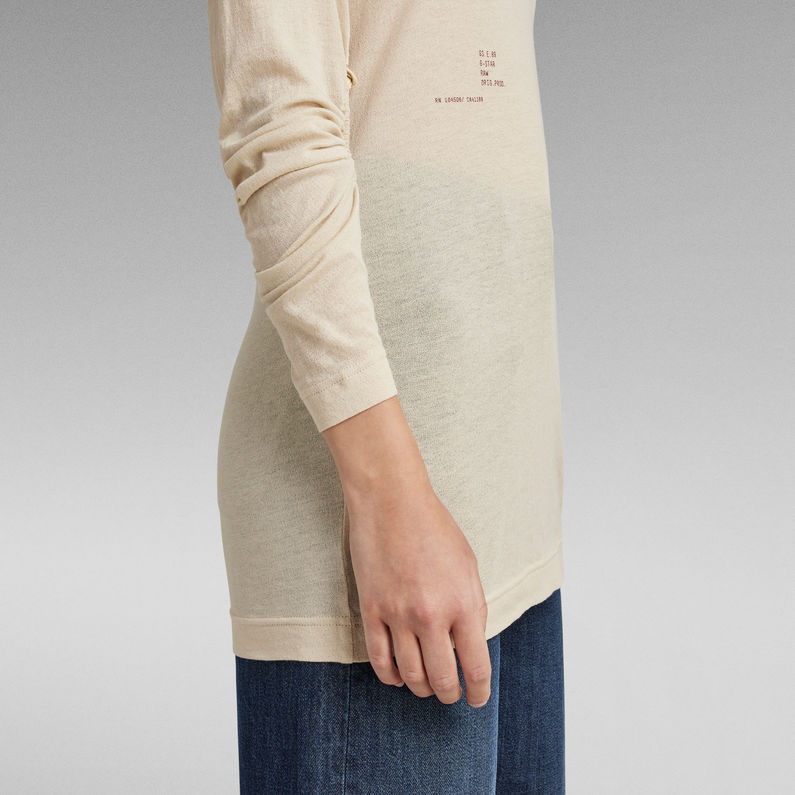 G-STAR Outlet Adjustable Sleeve Slim Top Beige