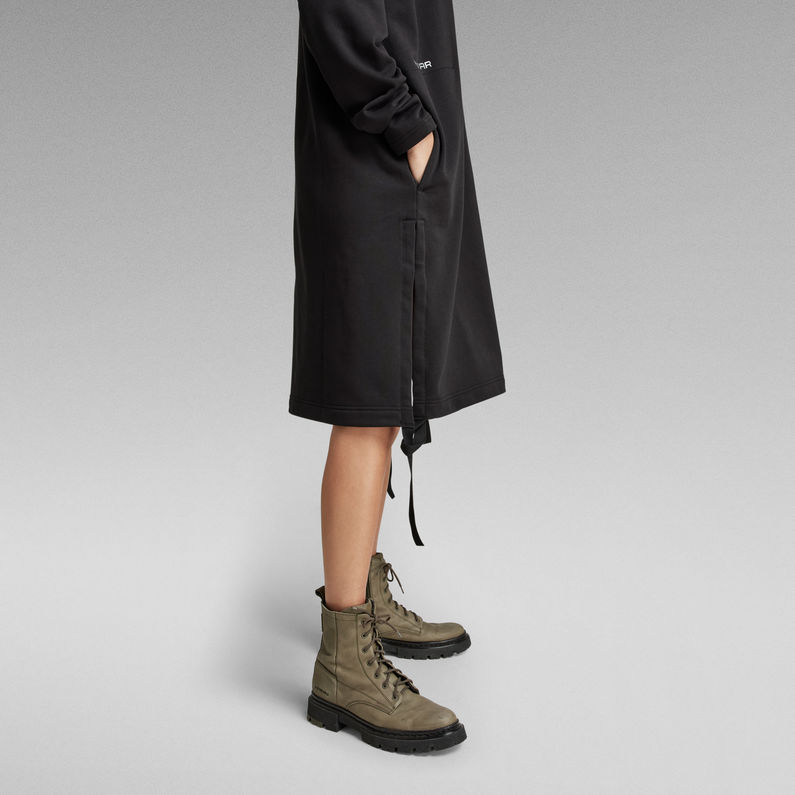 G-STAR Outlet Hooded Long Sweat Dress Black