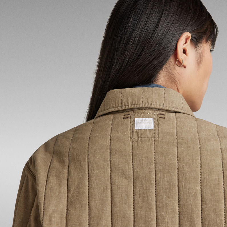 G-STAR Outlet Quilted Zipped Overshirt Beige