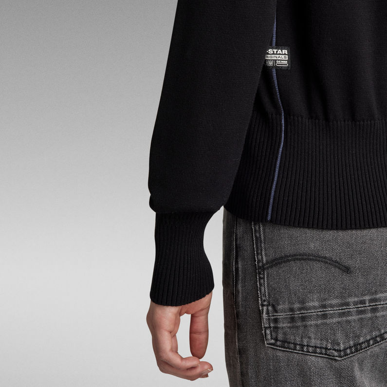 G-STAR Outlet Core Round Neck Knitted Sweater Black