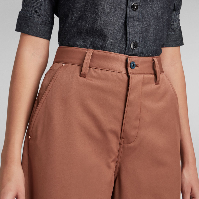 G-STAR Outlet Eve 3D Mid Wide Leg Pants Brown