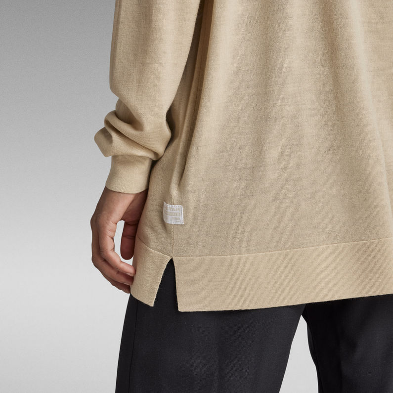 G-STAR Outlet Knitted Turtleneck Sweater Loose Beige