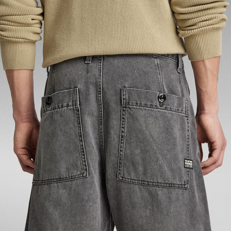 G-STAR Outlet Unisex Pleated Relaxed Chino Shorts Grey