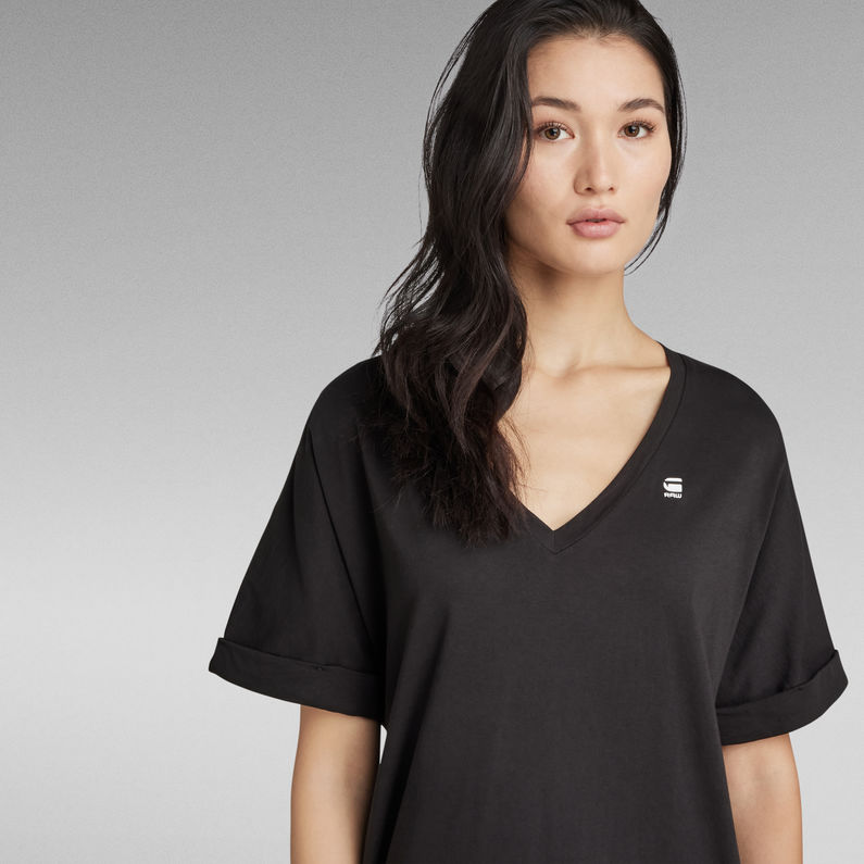 G-STAR Outlet Loose Dress V-Neck Black