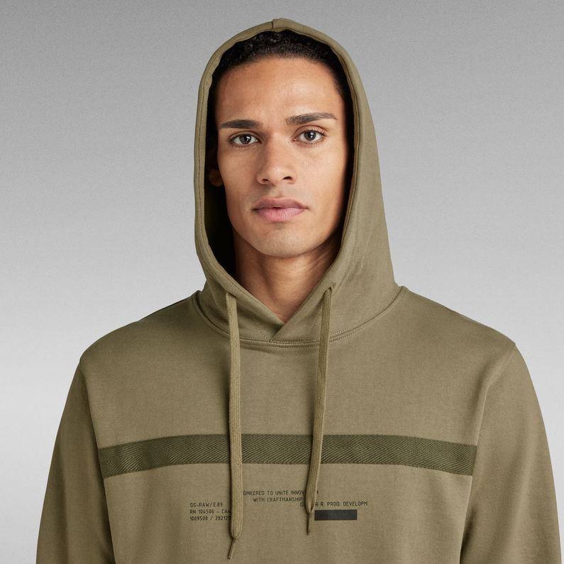 G-STAR Outlet Unisex Tape Hooded Sweater Green