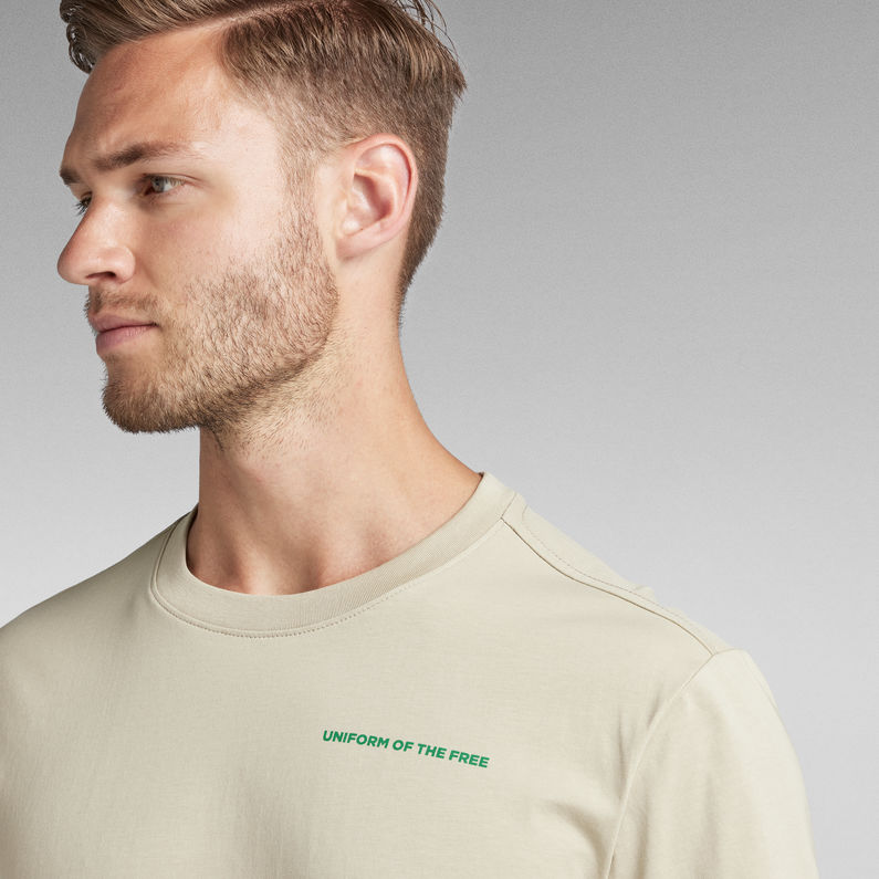 G-STAR Outlet Lash Back Text T-Shirt Beige