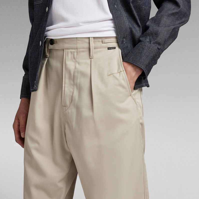 G-STAR Outlet Unisex Pleated Relaxed Chino Beige
