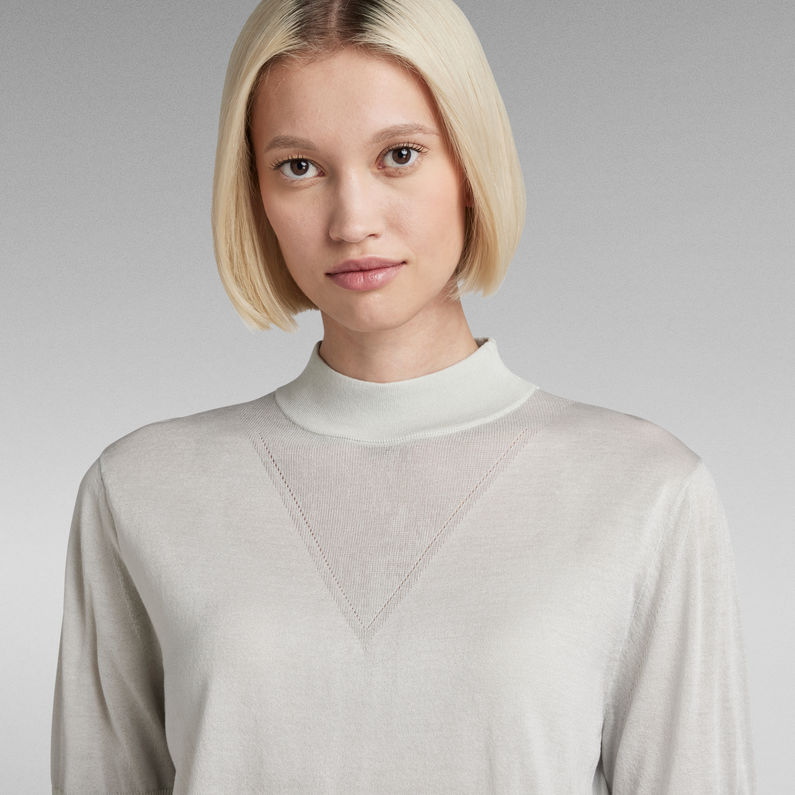G-STAR Outlet Core Mock Neck Knitted Sweater Grey