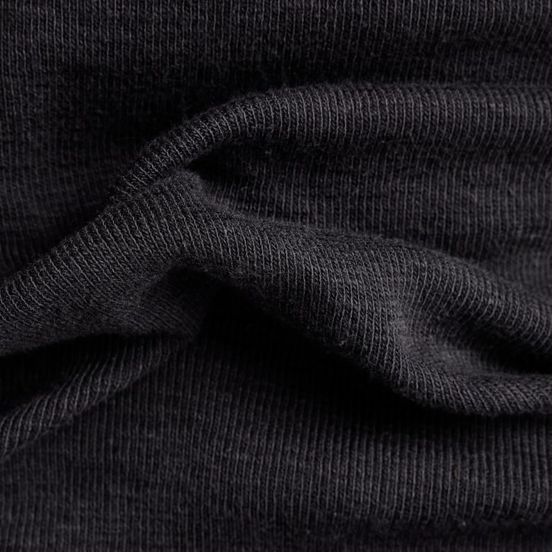 G-STAR Outlet Henley Half Sleeve Slim Top Black