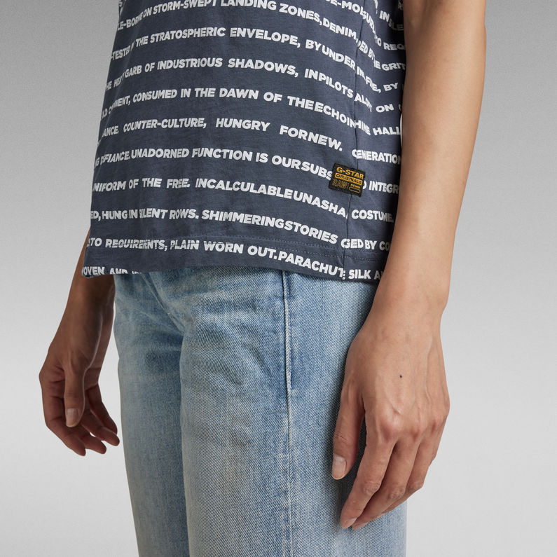 G-STAR Outlet Stripe Text T-Shirt Medium blue