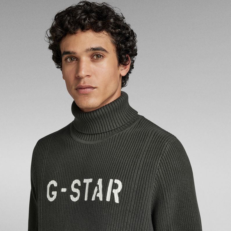 G-STAR Outlet Stencil Graphic Turtle Knit Grey