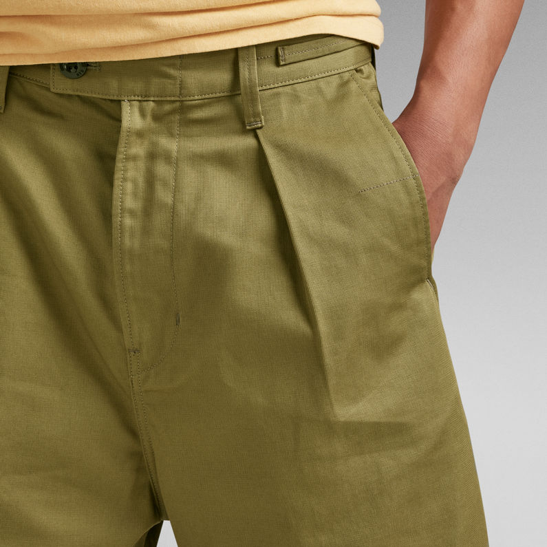 G-STAR Outlet Pleated Chino Shorts Green