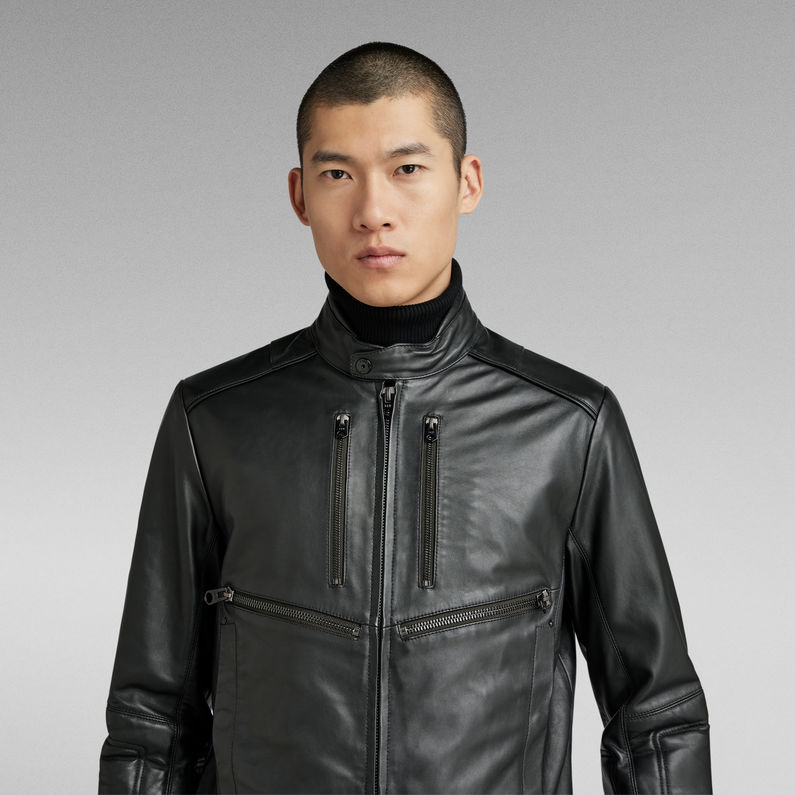 G-Star RAW® Biker Leather Jacket ブラック