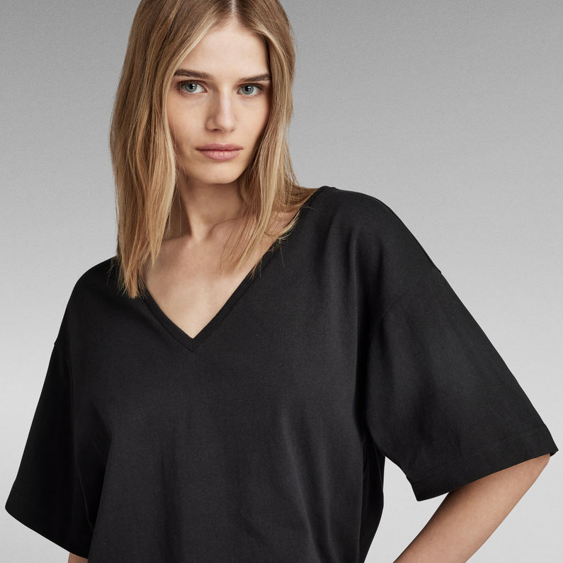 G-STAR Outlet Top Deep V-Neck Loose Negro