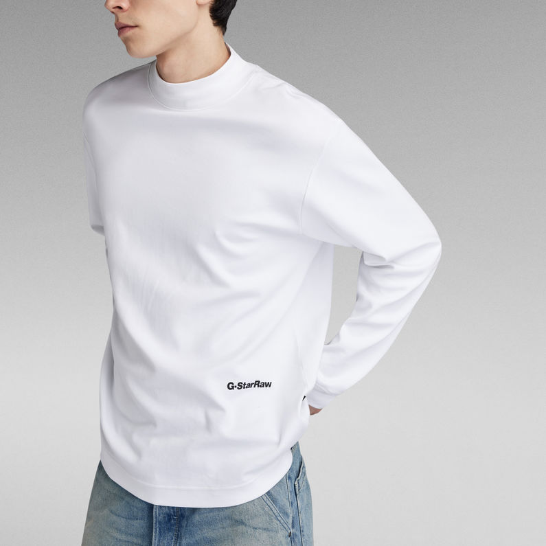 G-STAR Outlet Camiseta Mock Neck Loose Blanco