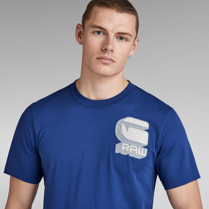 G-STAR Outlet Camiseta Shadow Graphic Slim Azul intermedio