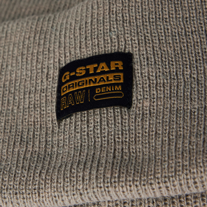 G-STAR Outlet Effo Long Beanie Beige detail shot buckle