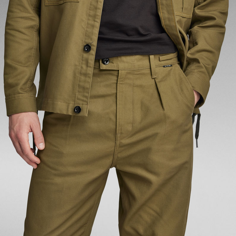 G-STAR Outlet Pleated Chino Relaxed Green