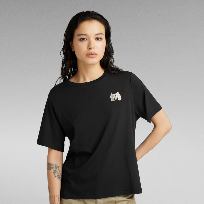 G-STAR Outlet G-Na Badge Boxy Top Black