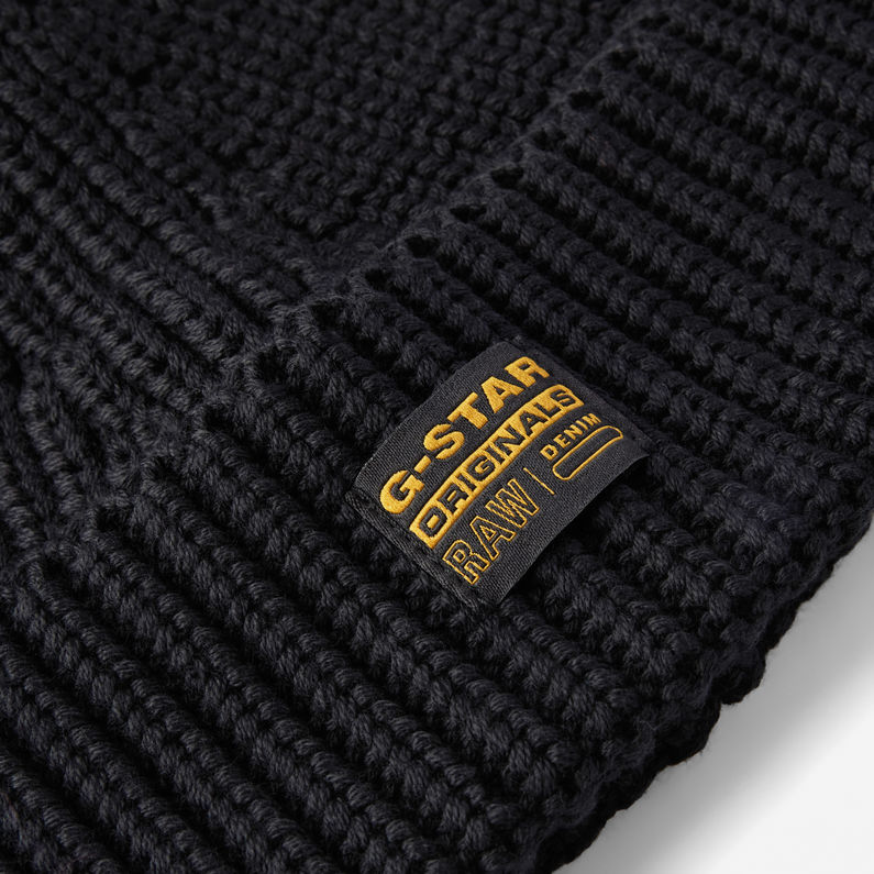 G-STAR Outlet Originals Fisherman Beanie Black detail shot buckle