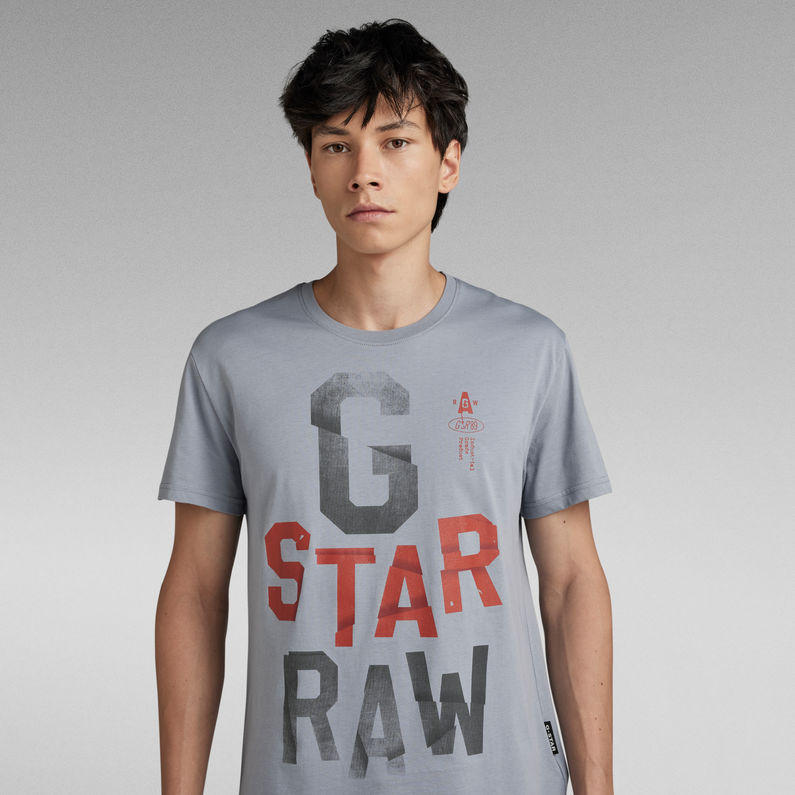 G-STAR Outlet Wrinkled letters T-Shirt Grey