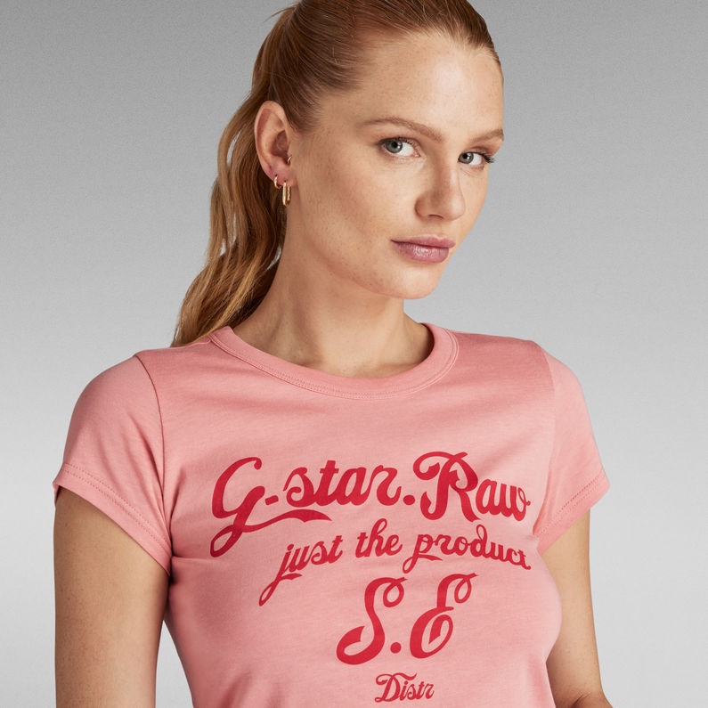 G-STAR Outlet Graphic 3 Slim Top Pink