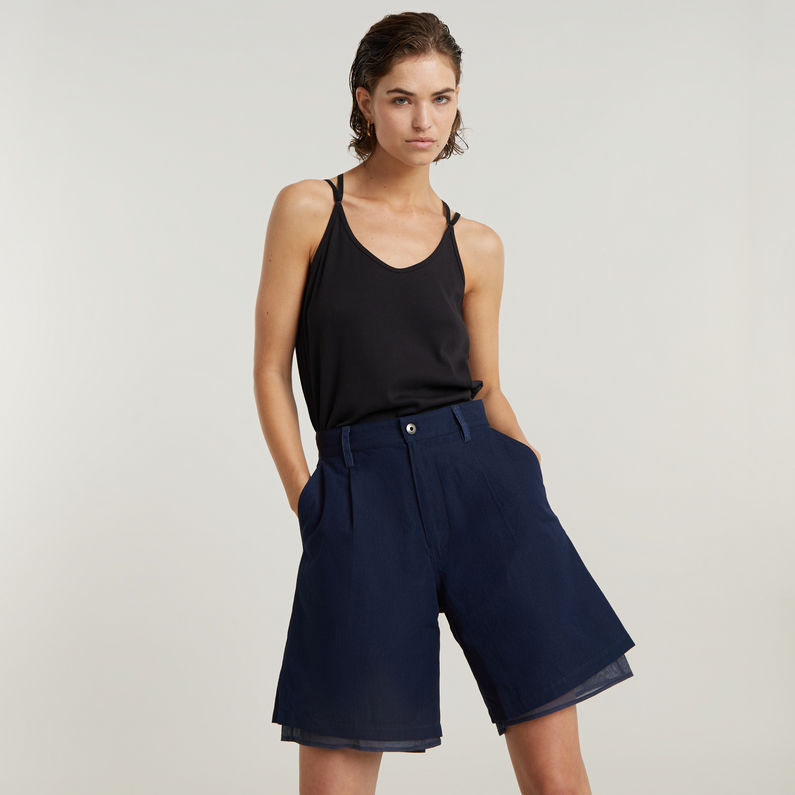 G-STAR Outlet GSRR Linen Barrel Shorts Dark blue