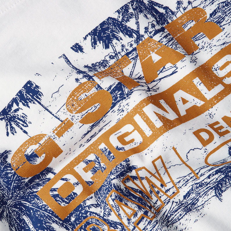 G-STAR Outlet Camiseta Framed Palm Originals Blanco