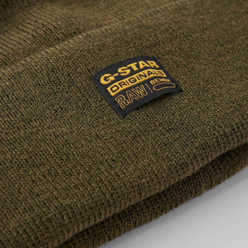 G-STAR Outlet Effo Long Beanie Green detail shot buckle