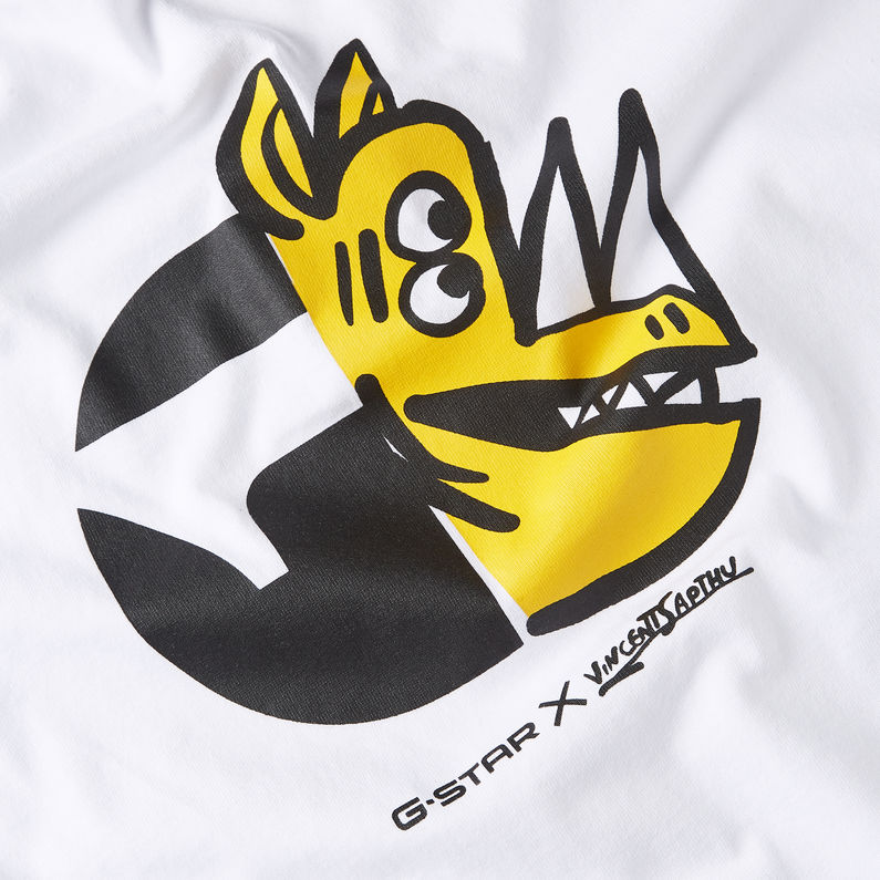 G-STAR Outlet Unisex Rhino Cartoon Loose T-Shirt White