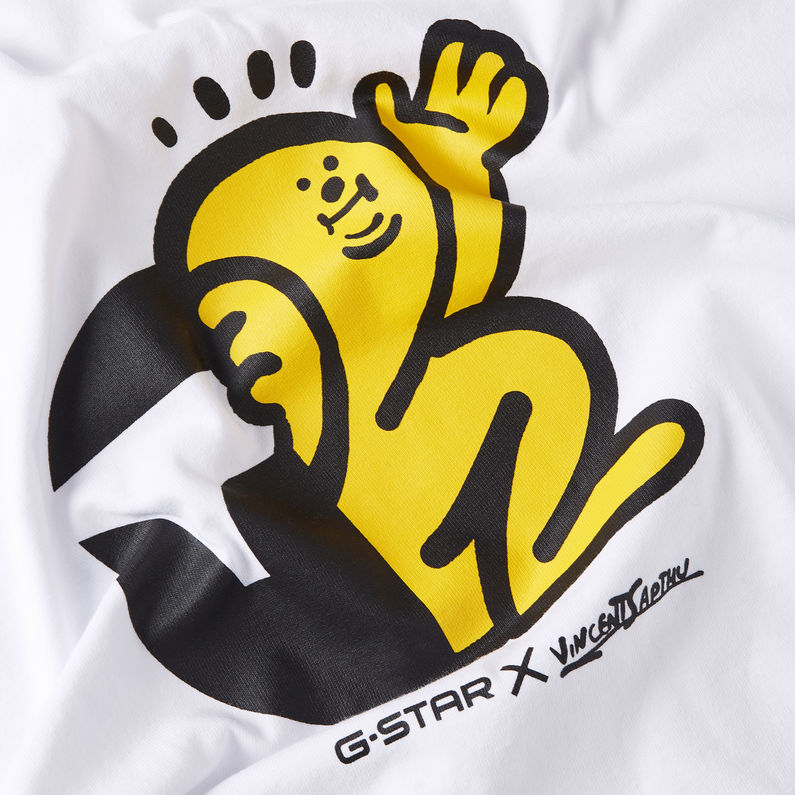 G-STAR Outlet Camiseta Unisex Figure Cartoon Loose Blanco