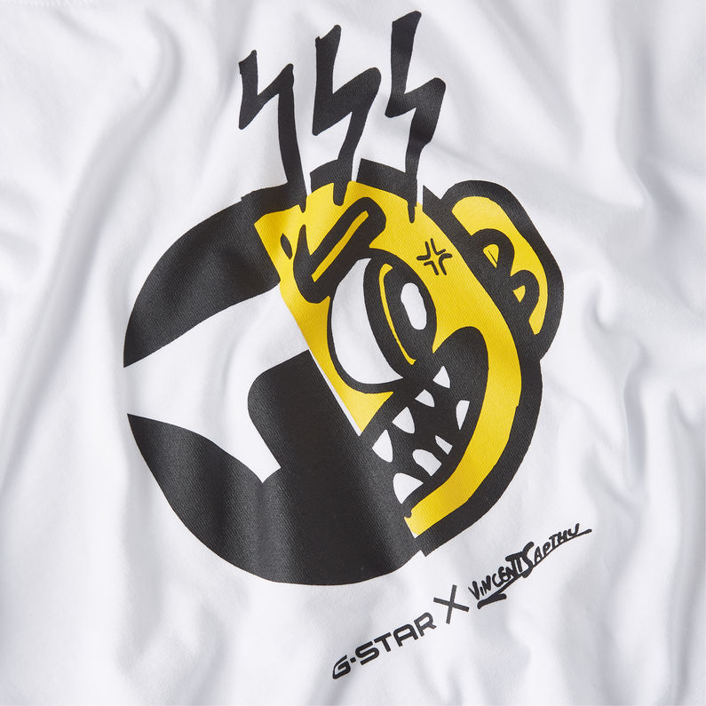 G-STAR Outlet Unisex Face Cartoon Loose T-Shirt White