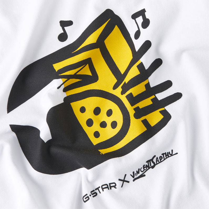G-STAR Outlet Unisex Boombox Cartoon Loose T-Shirt White