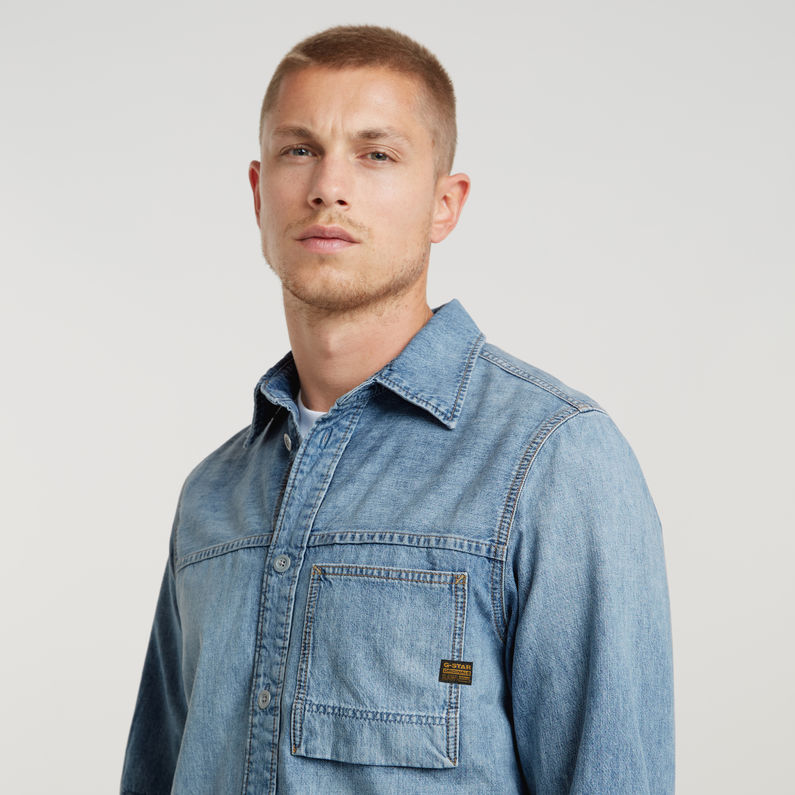 G-STAR Outlet 1-Pocket Regular Denim Shirt Light blue