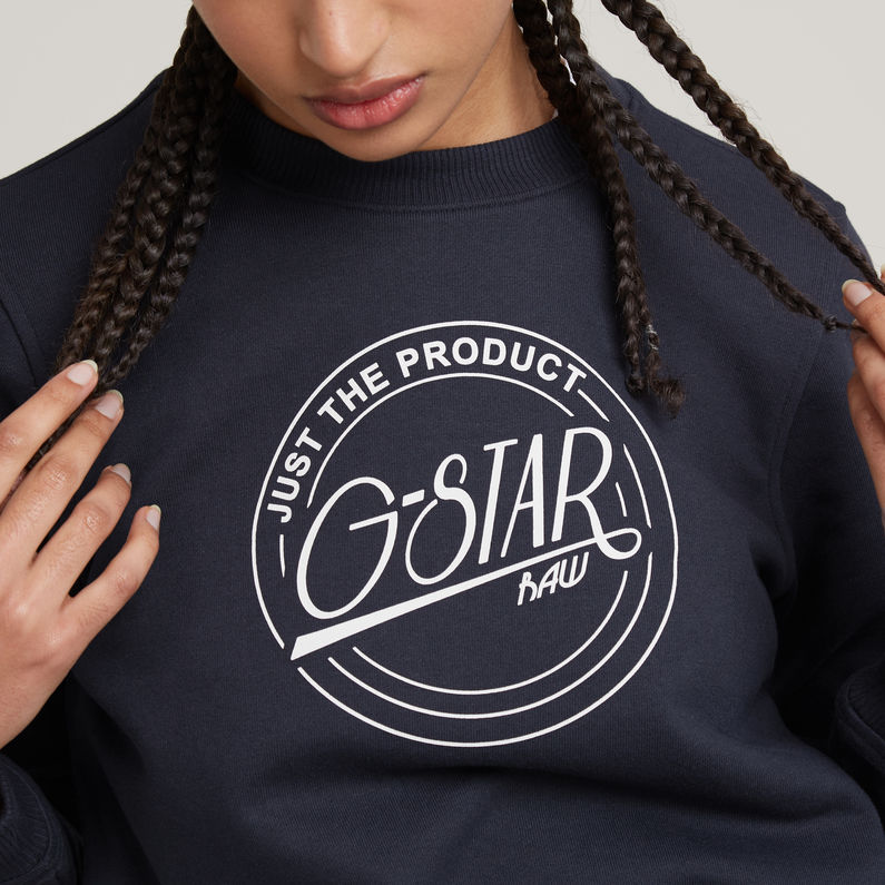 G-STAR Outlet Sudadera Large Logo Crew Azul oscuro
