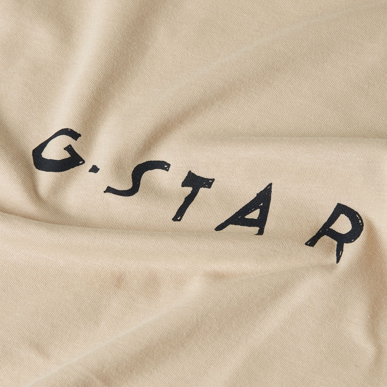 G-STAR Outlet Handwriting Back Print T-Shirt Beige