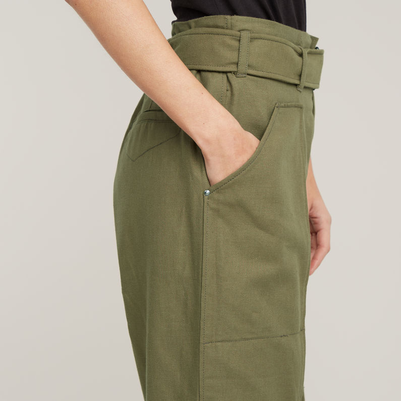 G-STAR Outlet High Paperbag Pants Green