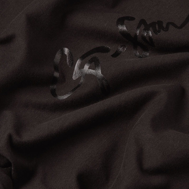G-STAR Outlet Top G-Script Shiny Negro