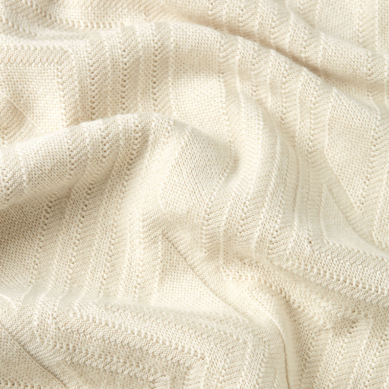 G-STAR Outlet Zig-Zag Structure Turtle Knitted Sweater White