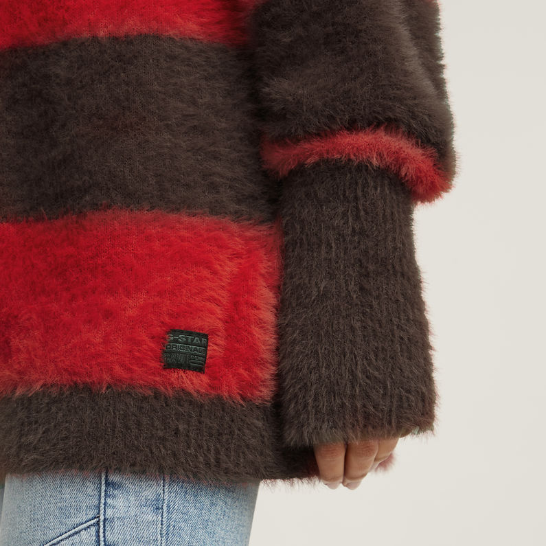 G-STAR Outlet Fuzzy Stripe Loose Knitted Sweater Multi color