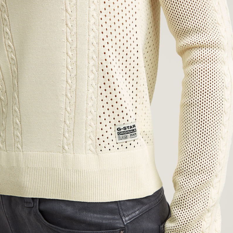 G-STAR Outlet Pointelle Knitted Sweater White