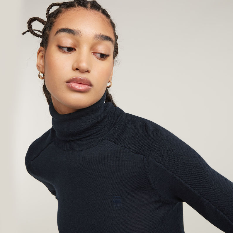 G-STAR Outlet Core Slim Turtle Knitted Sweater Dark blue