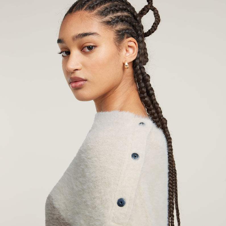 G-STAR Outlet Fuzzy Stripe Loose Knitted Sweater Multi color