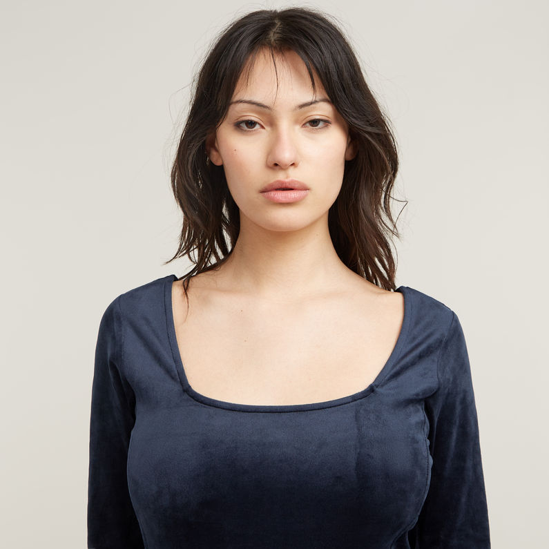 G-STAR Outlet Velvet Slim Dress Dark blue