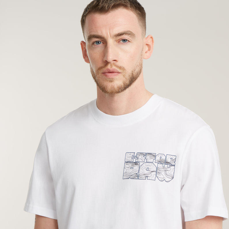 G-STAR Outlet Topography Chest Graphic Slim T-Shirt White